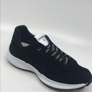 Chanel black and white sneakers